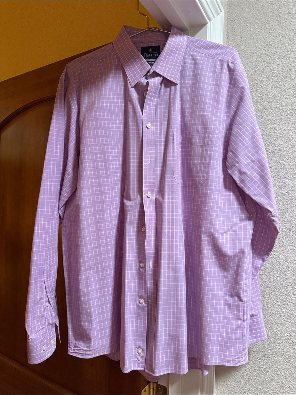 Stafford Lavender Windowpane Dress Shirt - Button-Front